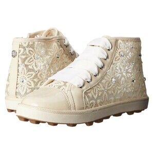 NWOB Stuart Weitzman Ariana Crystal Embellished Floral Mesh High Top Sneaker